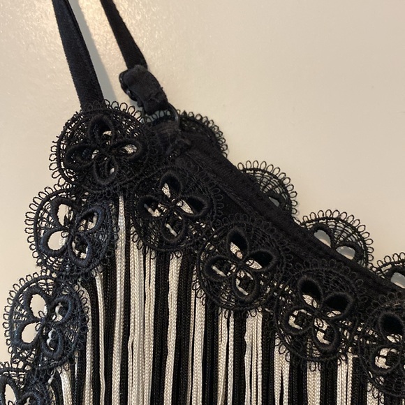 Anna Sui for INC International Concepts. Black fringe tank top. Size small. - Picture 2 of 6